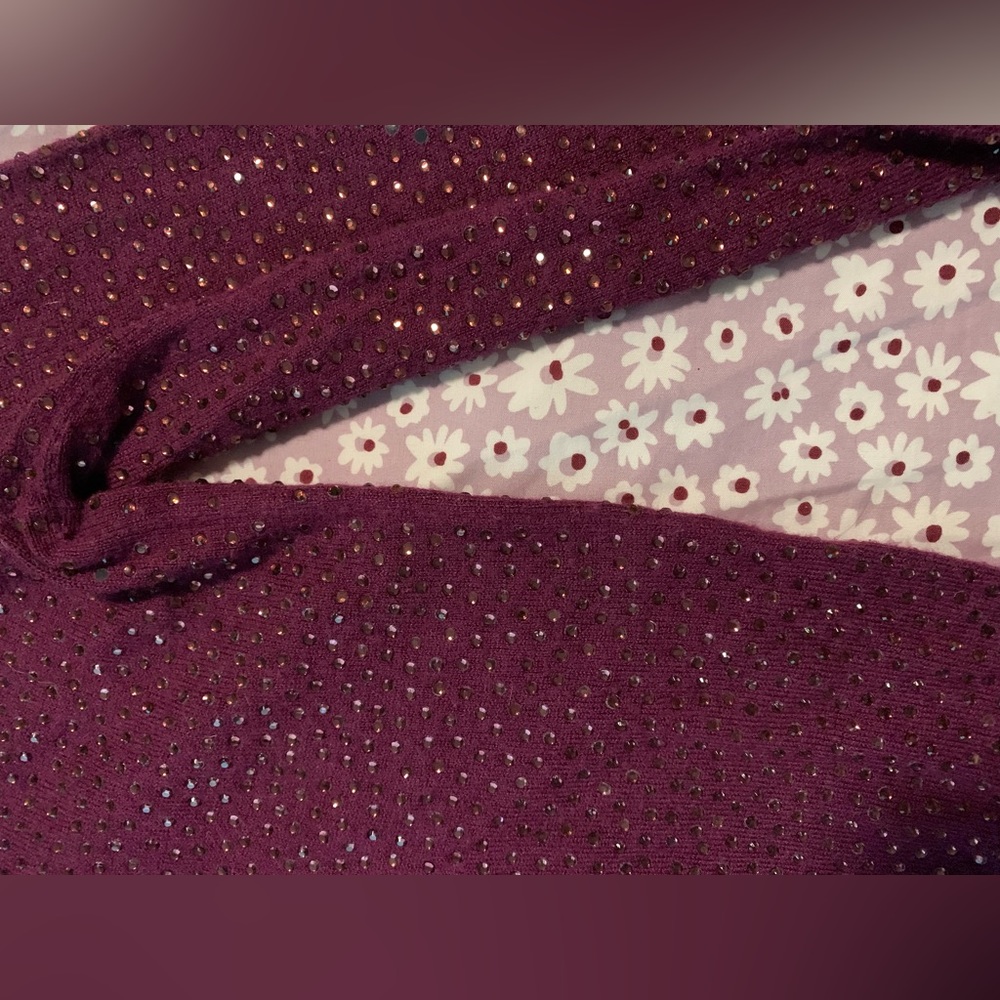 ASO Taylor Swift Alice + Olivia Cena Purple Rhinestone Sweater Eras Tour - Picture 4 of 13